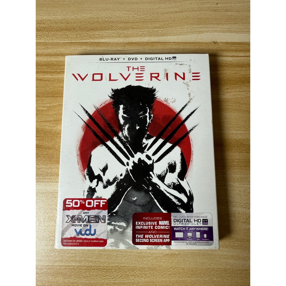 The Wolverine Blu Ray + DVD +‎ Digital HD Hugh Jackman Marvel X-Men Movie